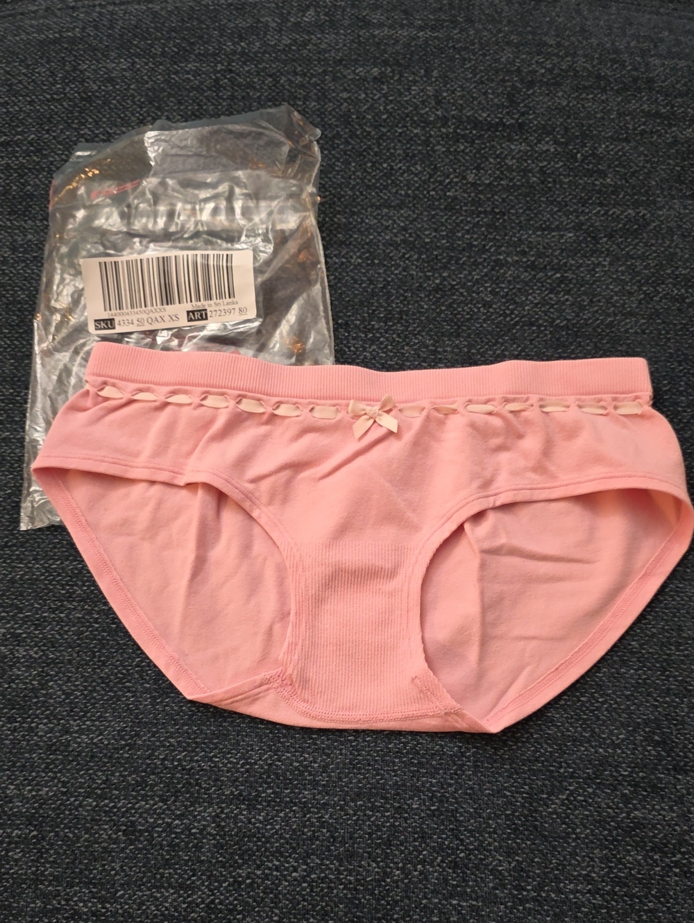 Victoria's Secret Pink Cotton Briefs with Bow Trim